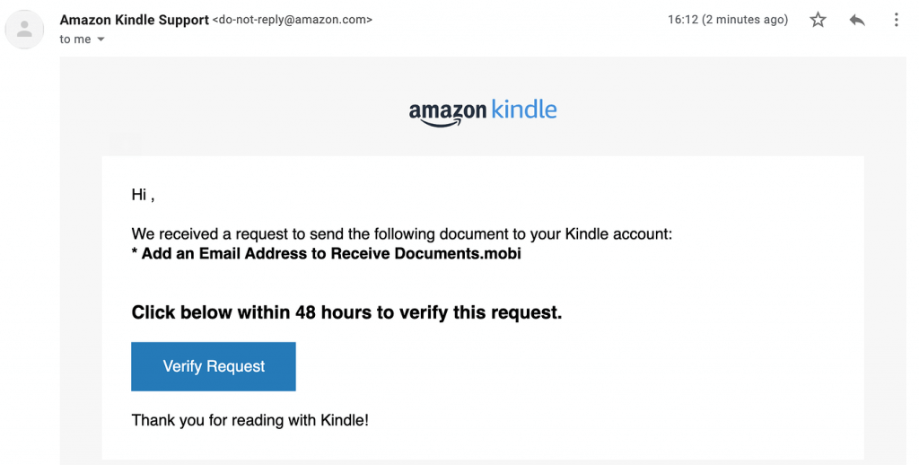 how to send to kindle by email