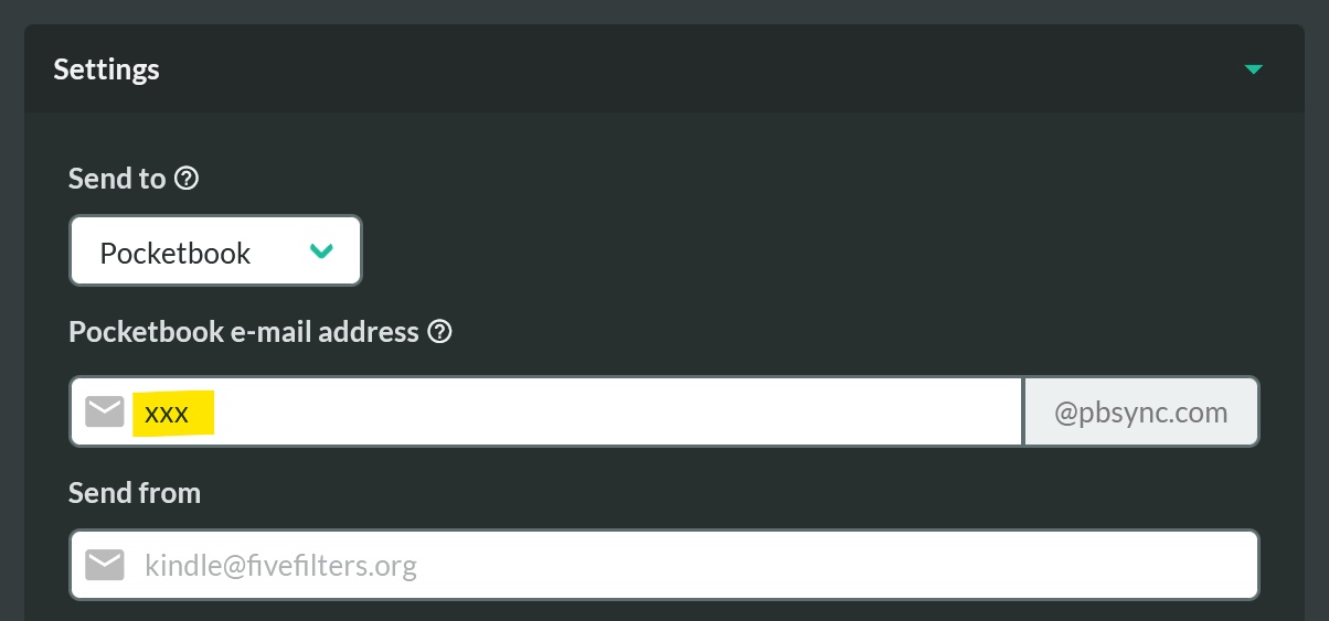 Send web articles to a PocketBook